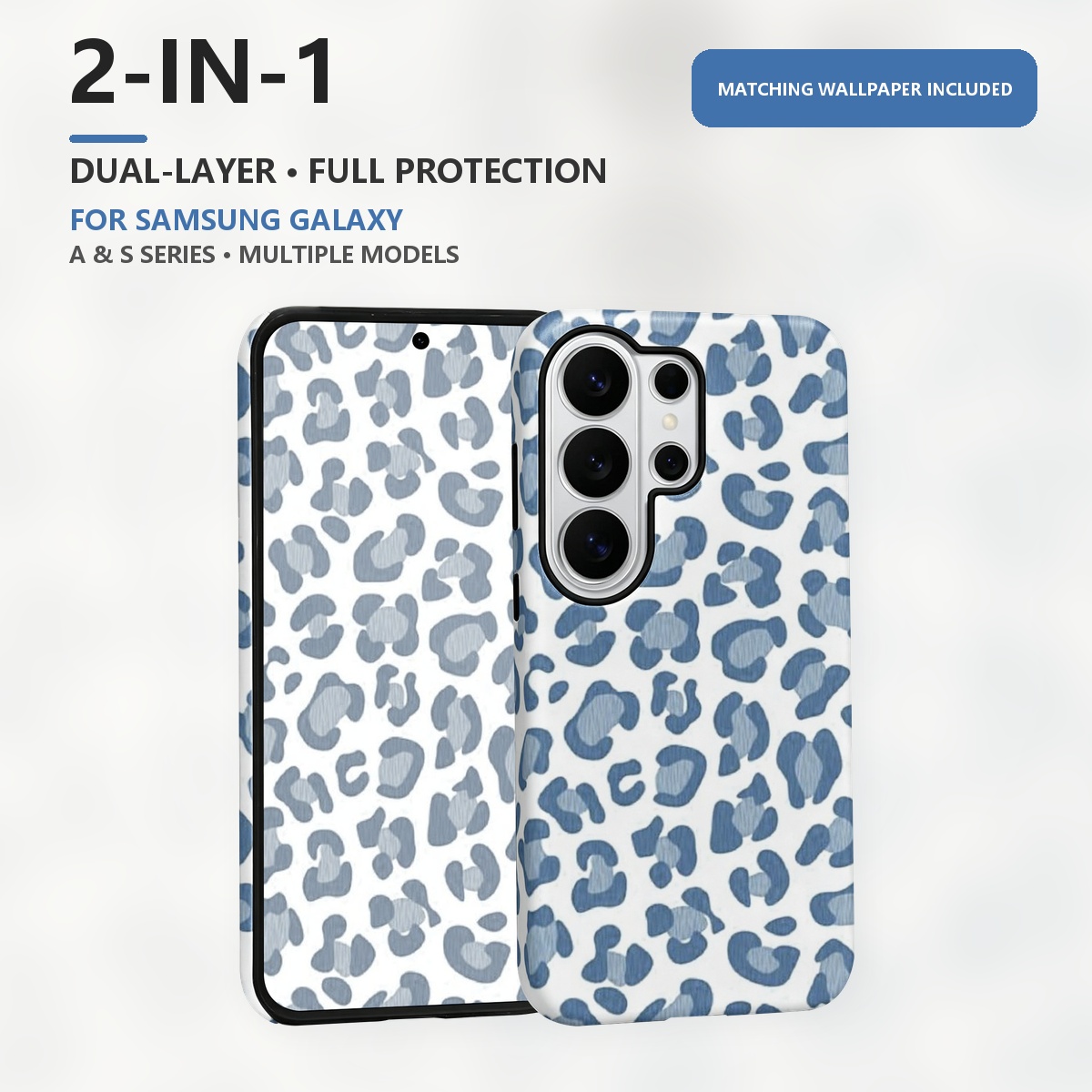 Computer Case - Niebieskie etui na telefon z dwiema