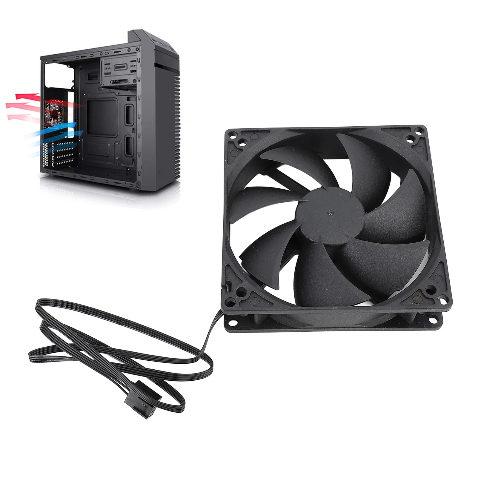 Case Fan Controller - Wentylator obudowy PC PWM 100mm, podwójne